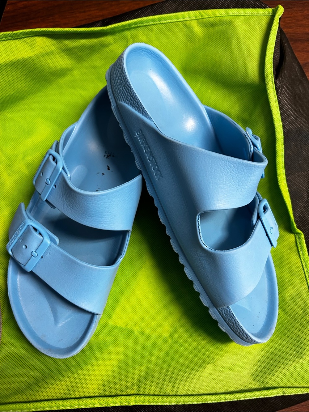 Birkenstock Arizona EVA Blue Women’s Slide Sandals w/Adjustable Straps size 8/39